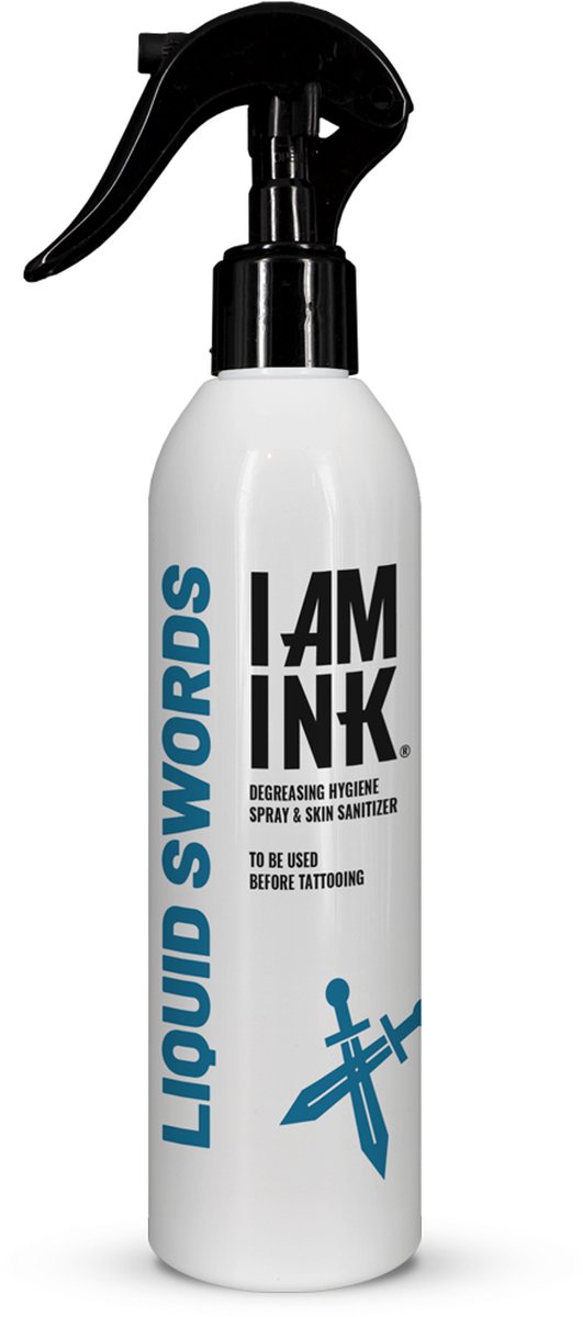 I AM INK - Liquid Swords (Ontvettende Hygiëne spray) | Tattoo Spray | Tattoo Zeep | Nazorg | Tatoeage Desinfectie